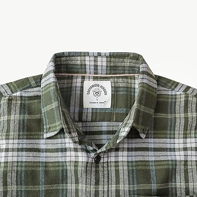 Mens 100% Cotton Plaid Long Sleeve Shirt (1)