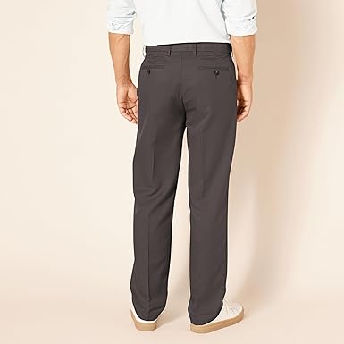 Mens Classic Flat Front Adjustable Waist Suit Pants (3)