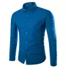 Mens Solid Wrinkle Resistant Casual Long Sleeve Shirt