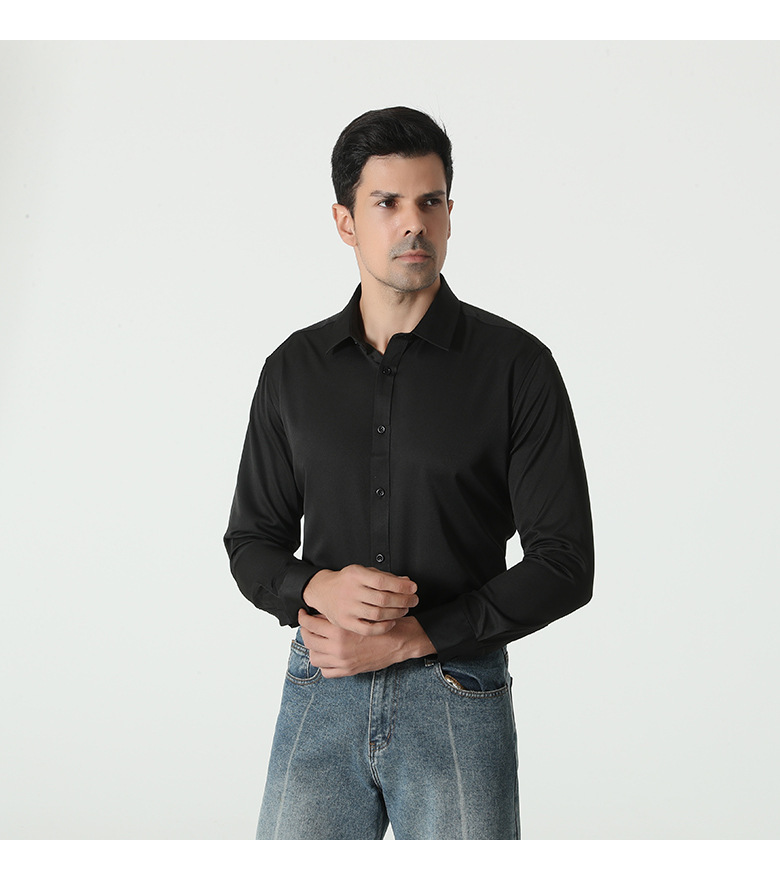 Solid Color Business Casual Mens Shirt (6)