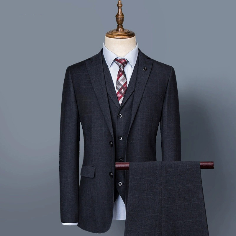 Mens Plaid Three Piece Suit