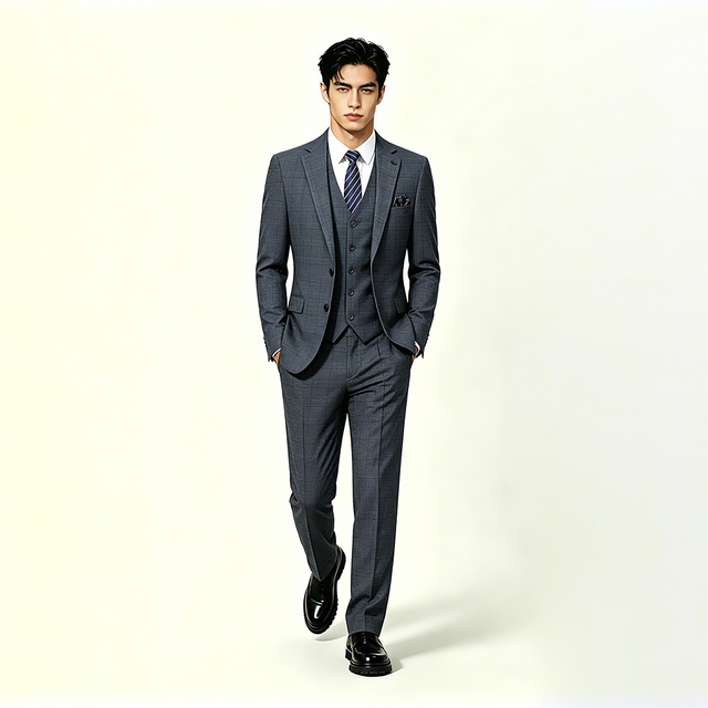 Mens Plaid Business Suit
