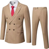 Men's Double-Breasted Pinstripe Breathable Suit