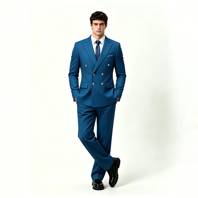 Men's Double-Breasted Two-Piece Set - Smart Casual And Business Formal
