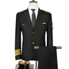 Mens Aviation Pilot Captain Uniform Suit