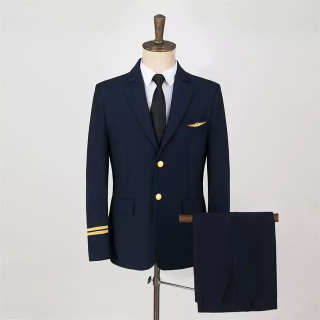 Single Breasted Blue Aviation Pilot Shirt