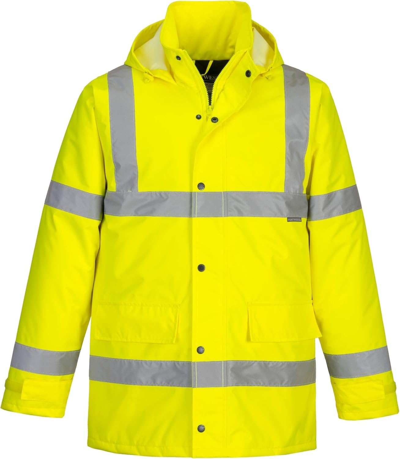 Hi Vis Contrast Yellow Navy Safety Jacket (5)
