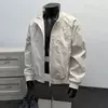 Mens Solid Stand Collar Casual Jacket