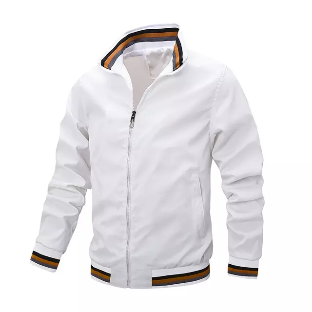 Mens Solid Casual Spring Autumn Jacket