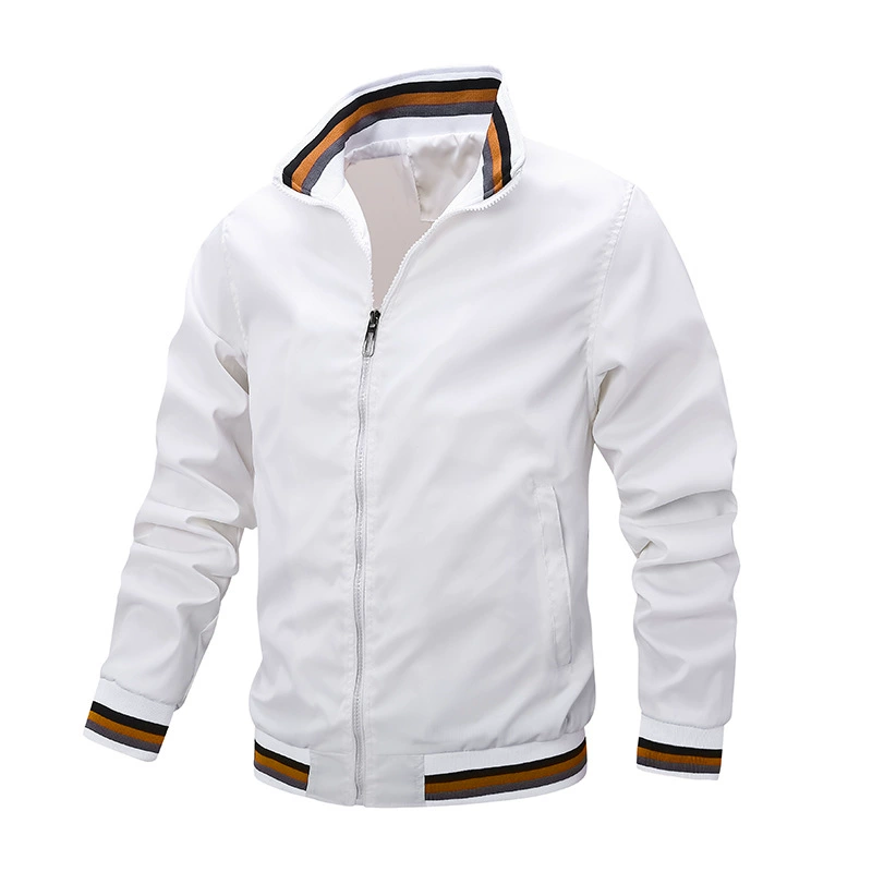 Mens Solid Casual Spring Autumn Jacket