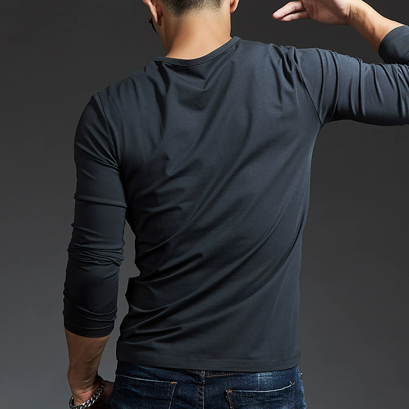 Mens Dark Grey V Neck Slim Base Layer Top (1)