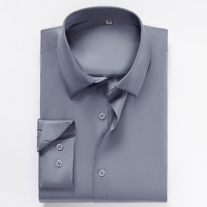Mens Satin Silk Non Iron Business Dress Shirt (6)