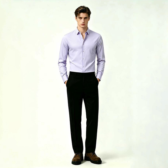 Mens Lightweight Easy Iron Stretch Work Shirt