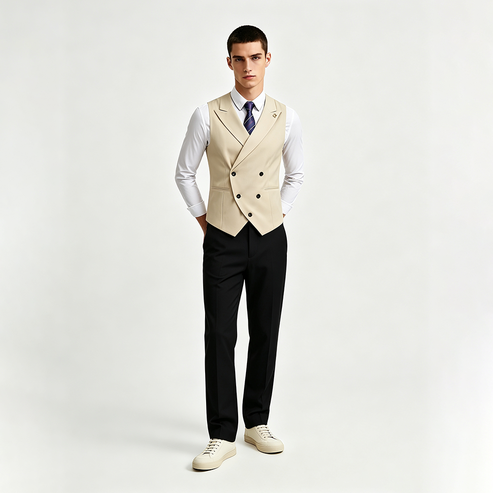Gilet da abito da sposa formale su misura con scollo a V da uomo