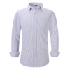 Mens Smart Casual Fine Check Striped Shirt