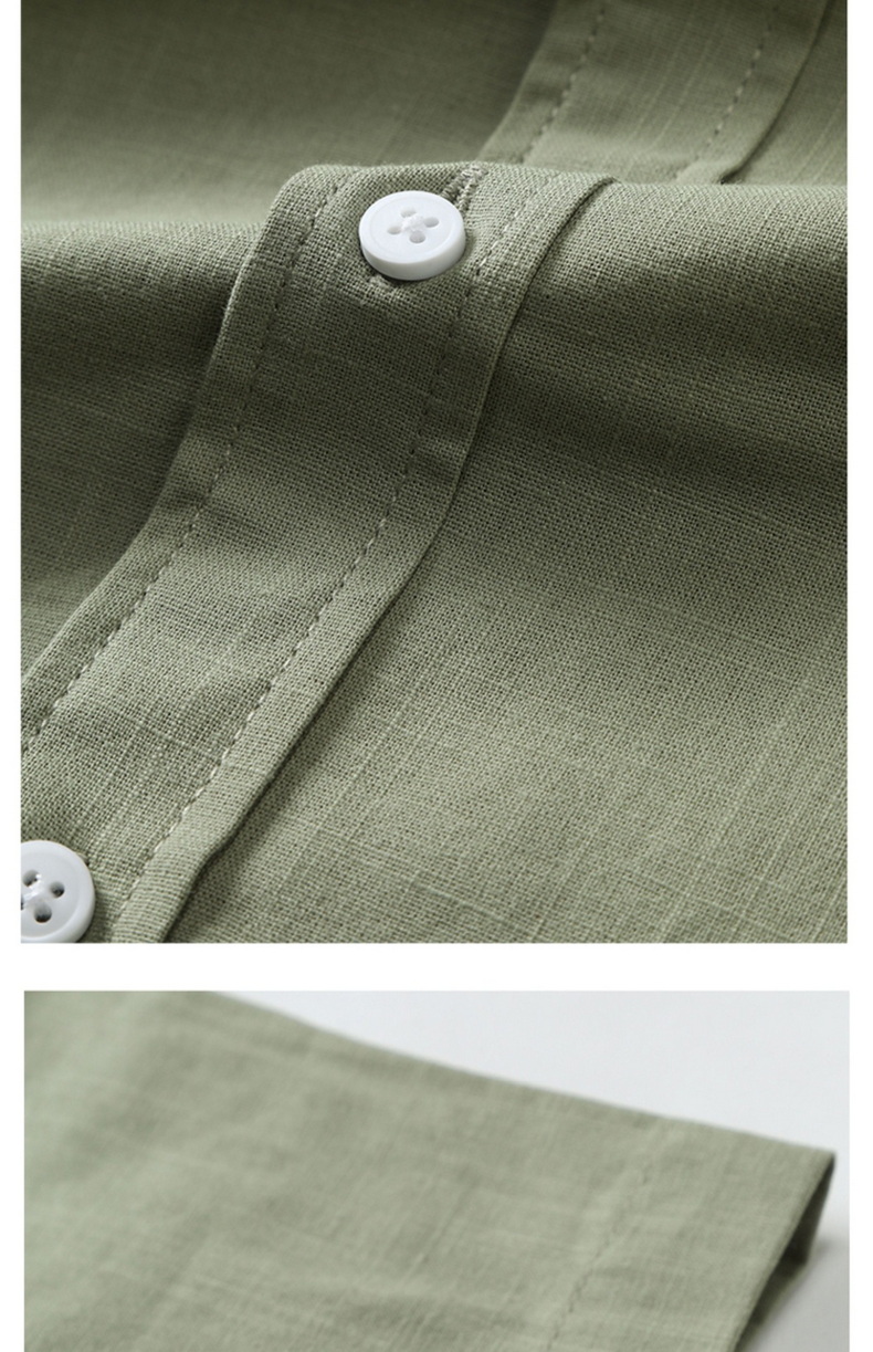 Mens Slub Cotton Short Sleeve Casual Shirt (3)
