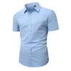 Mens Slub Cotton Short Sleeve Casual Shirt