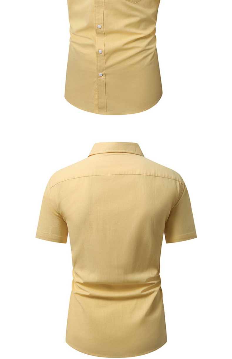 Mens Slub Cotton Short Sleeve Casual Shirt (20)