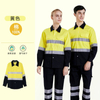 Mens Hi Vis Cotton Long Sleeve Work Shirt