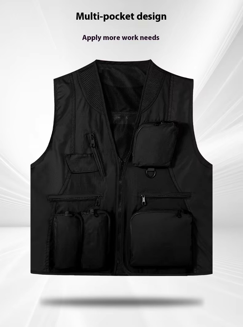 Unisex Printable Breathable Flap Pocket Work Vest (8)