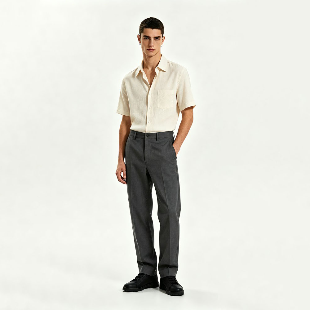 Spring Wrinkle Resistant Flat Front Dress Pants