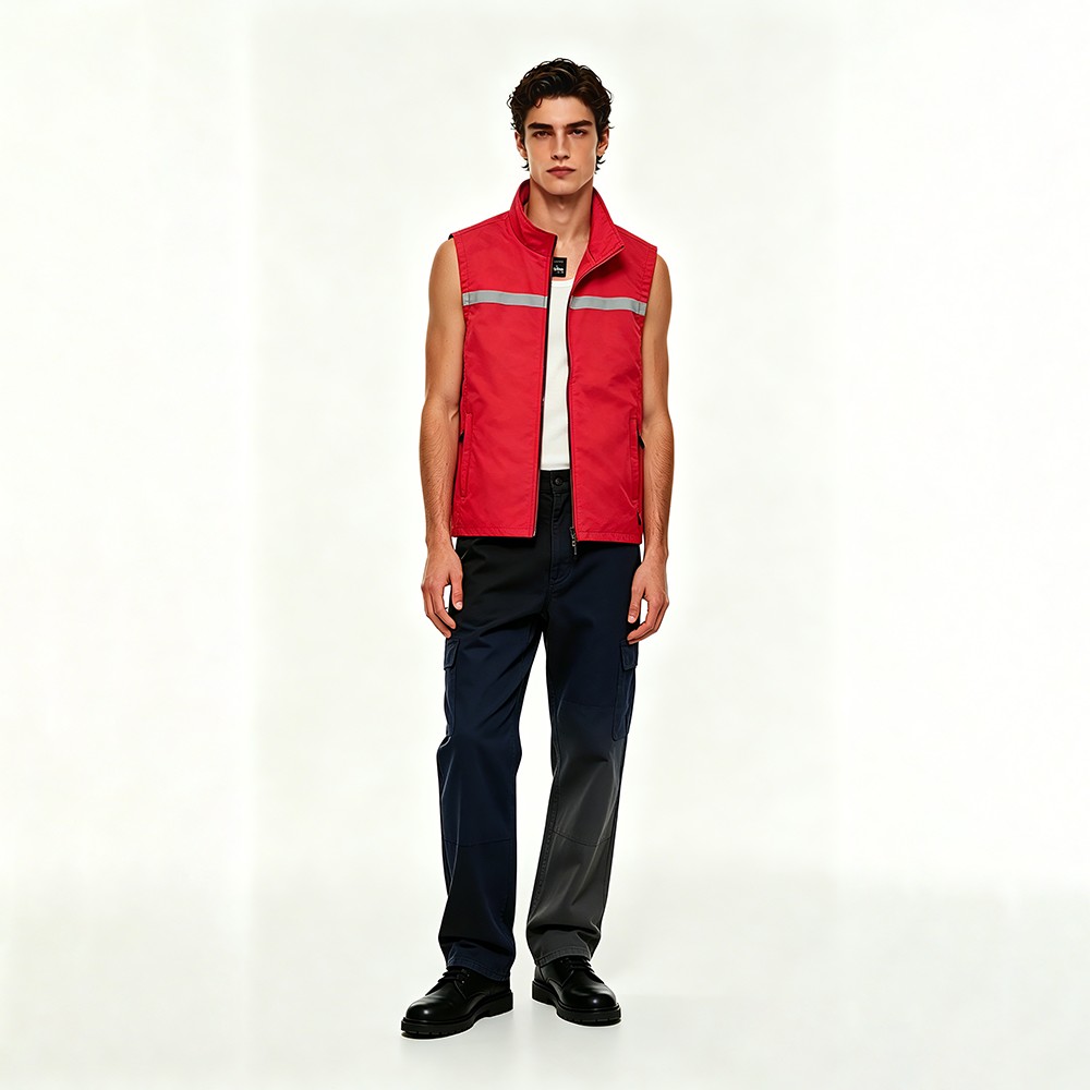 Fluorescent Work Vest with Reflective Strips
