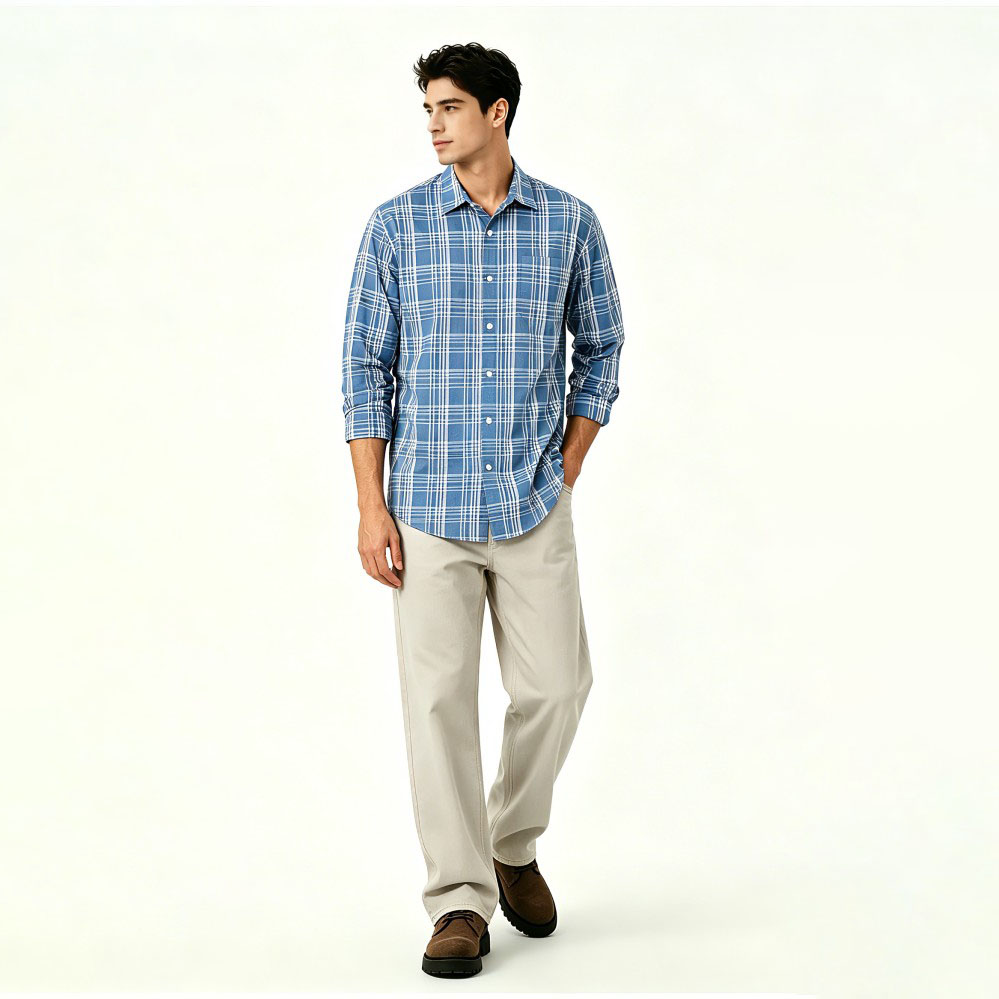 Men's Regular Fit Long Sleeve Business Poplin Shirt