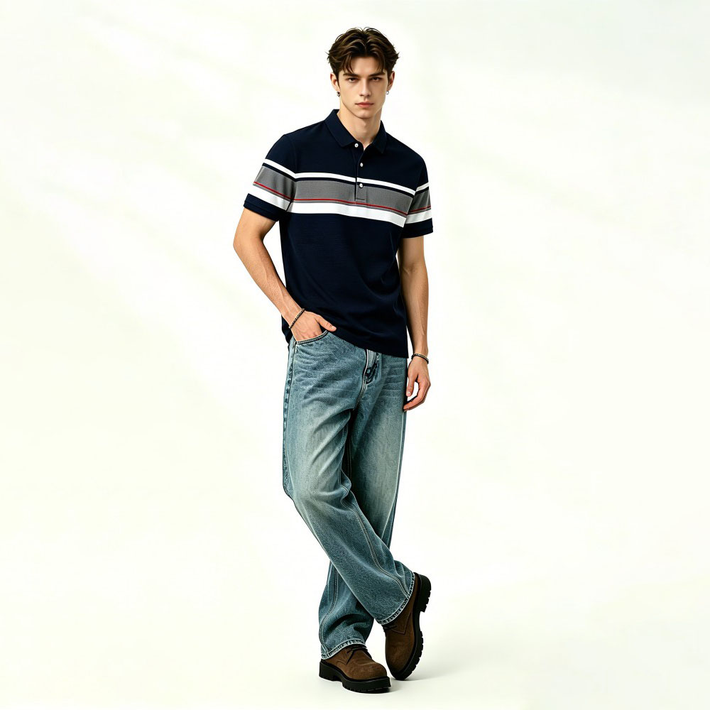 Mens Solid Color Casual Summer Polo Shirt