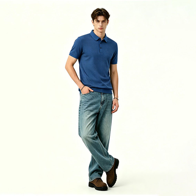 Mens Cool Breathable Business Summer Polo Shirt
