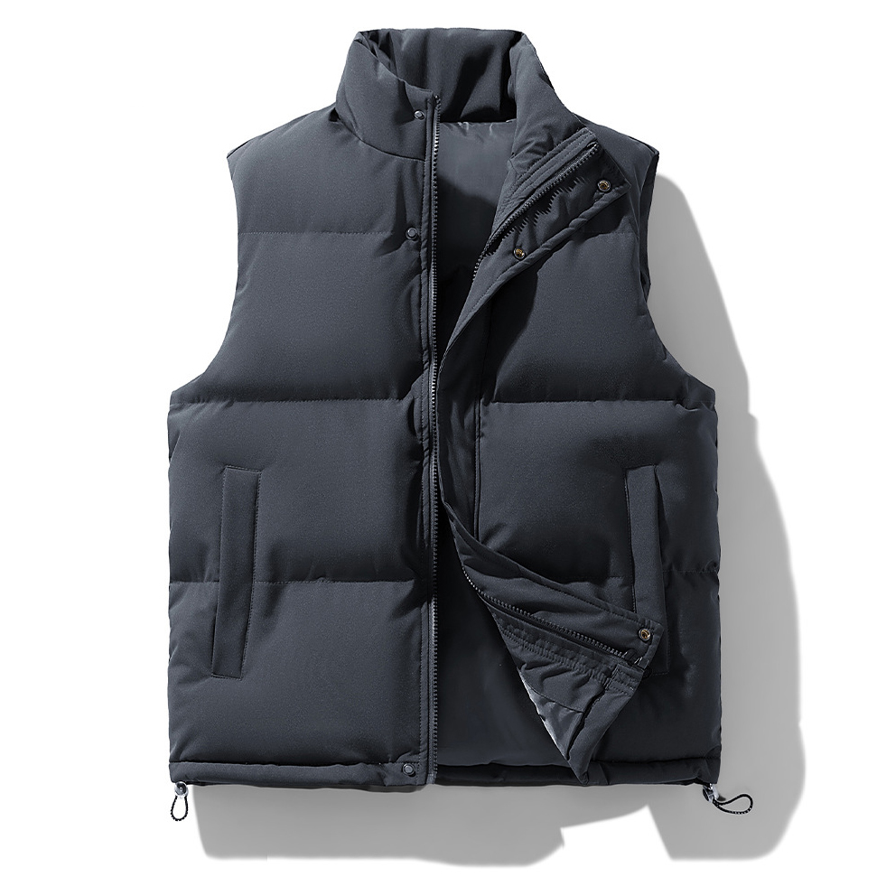 Stand-Up Collar Sleeveless Thermal Vest