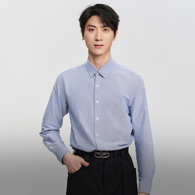 100% Cotton Long Sleeve Casual Wrinkle Free Shirt