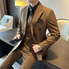 Men's Slim-Fit Double-Breasted Suit Set