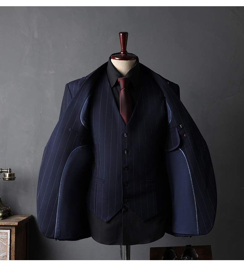 British Style Mens Striped Formal Suit (7)