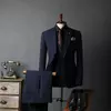 British Style Mens Striped Formal Suit