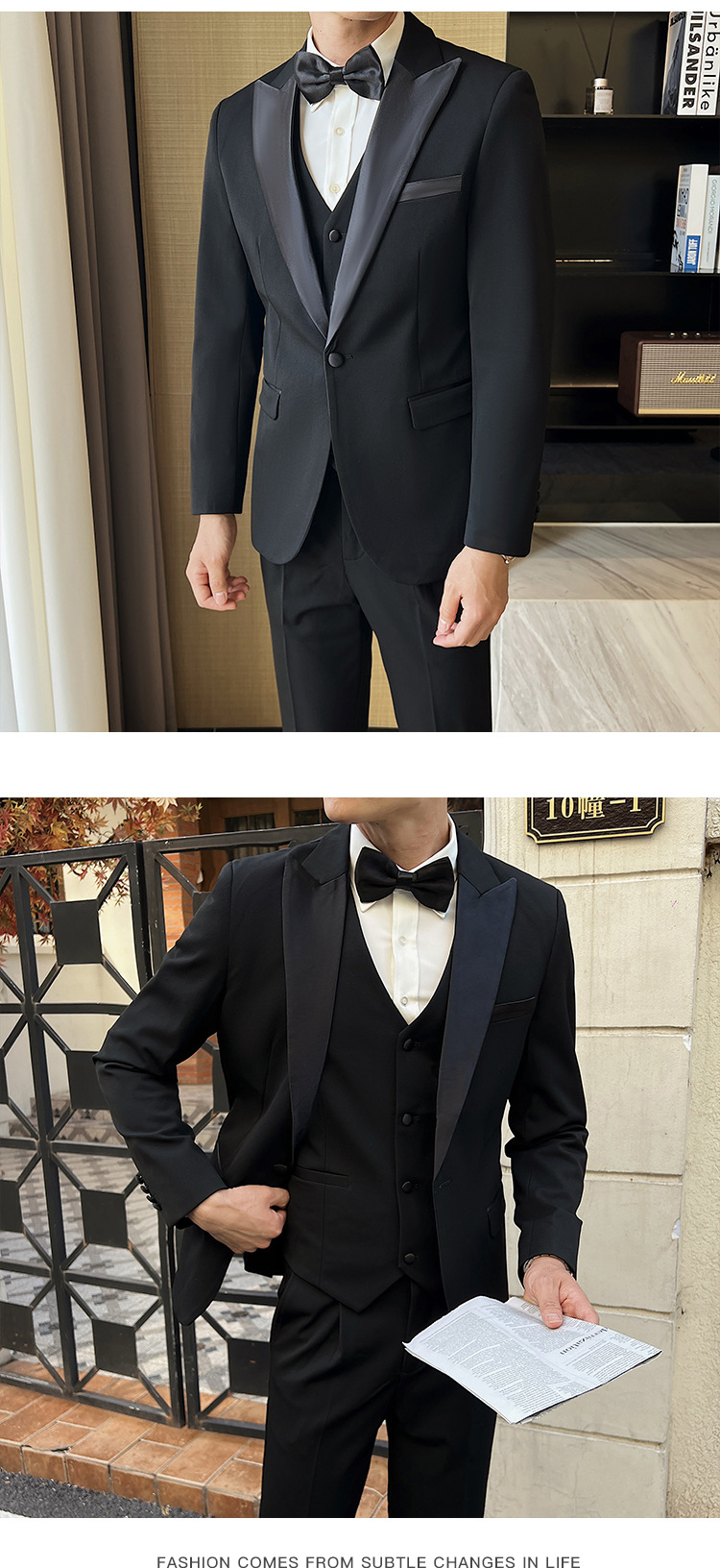Black Slim Fit Double Breasted Suit (2)