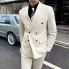 Premium Mens Three Piece Double Breasted Suit