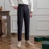 High Waist Pleated Business Mens Dress Pants