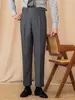 British Retro Pleated Mens Suit Trousers