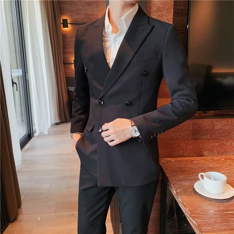 Mens Luxury Double Breasted Business Blazer (2)
