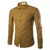 Mens Solid Wrinkle Resistant Casual Long Sleeve Shirt