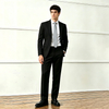Casual Single-Breasted Black Suit Set