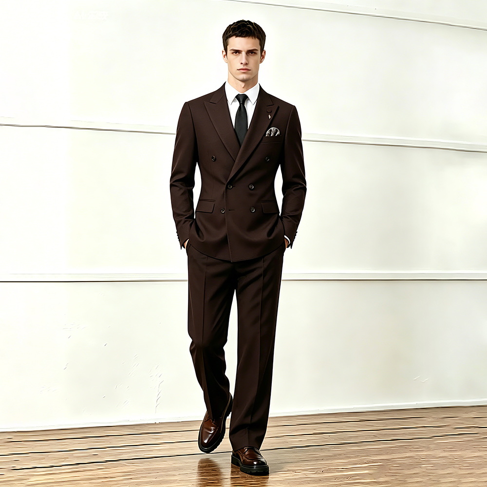 New Mens Double Breasted Two Piece Suit