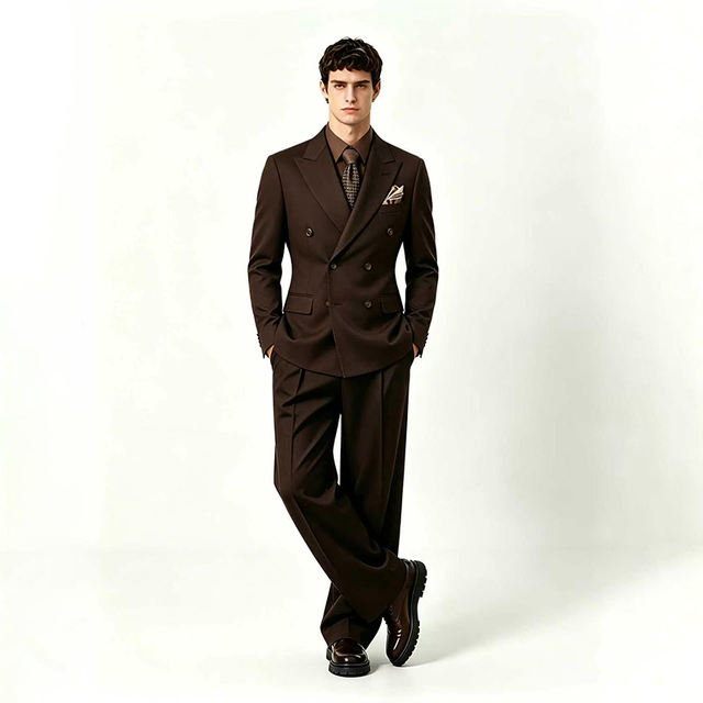 Men's Double-Breasted Business Blazer