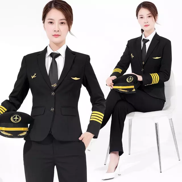 Womens Pilot Style Aviation Uniform Blazer