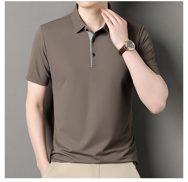 Mens Solid Lightweight Business Summer Polo Shirt (4)