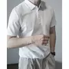 Mens Slim Solid Mercerized Business Polo Shirt