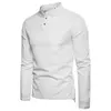 Mens Slim Linen Cotton Stand Collar Shirt