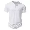 Mens Slub Cotton Henley Neck Polo Shirt