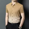 Mens Non-Iron Solid Business Summer Short Sleeve Shirt