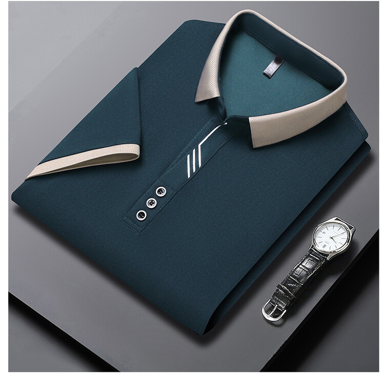 Men Summer Solid Polo Shirt Breathable Casual Wear (1)